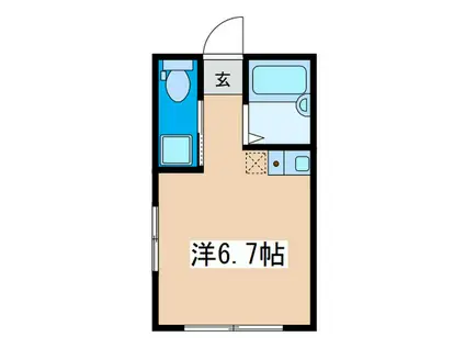 メティス矢部(ワンルーム/2階)の間取り写真