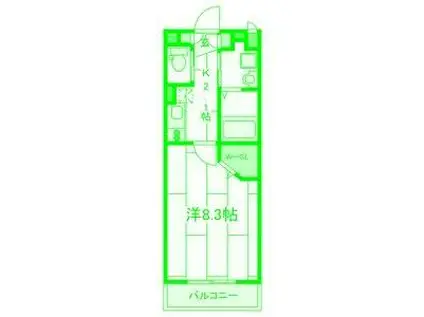 アートスペース横浜(1K/2階)の間取り写真