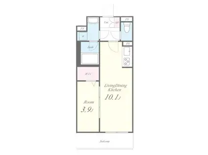 ヴェルナ・コート(1LDK/2階)の間取り写真