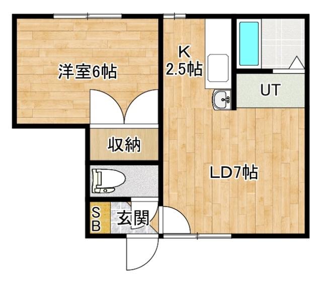 キャッスル東光(1LDK/2階)の間取り写真