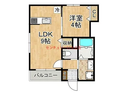 千島1丁目PJ(1LDK/1階)の間取り写真