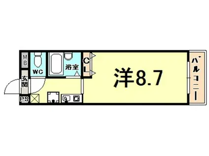 SEMPRE VITA甲東園(ワンルーム/2階)の間取り写真