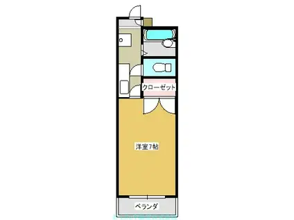 青山ハイツ(1K/2階)の間取り写真