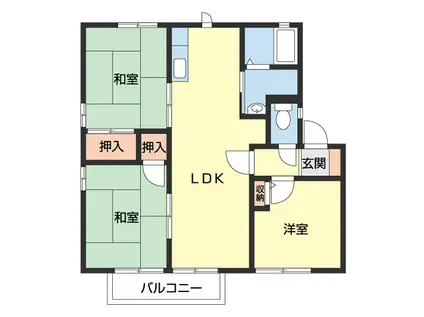 フウルニールミー(3LDK/2階)の間取り写真