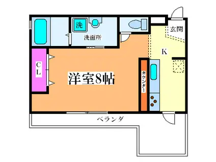 グランディN1(ワンルーム/5階)の間取り写真