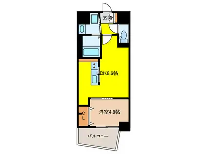 エスペランサ大橋II(1LDK/12階)の間取り写真