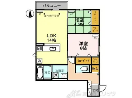 SOPHIA COURT桜町(2LDK/2階)の間取り写真