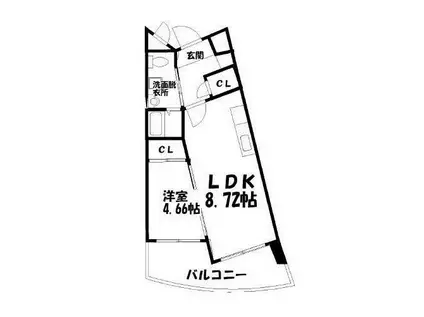BRIS中井(1DK/5階)の間取り写真