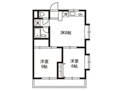 NDハイム5(2DK/3階)の間取り写真