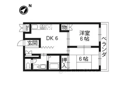 コートヴィレッジ洛西(2DK/2階)の間取り写真