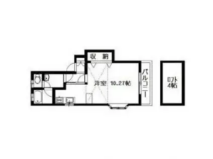 メゾン・サンティナA棟(ワンルーム/2階)の間取り写真