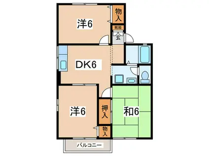 リヴェールIII(3DK/2階)の間取り写真