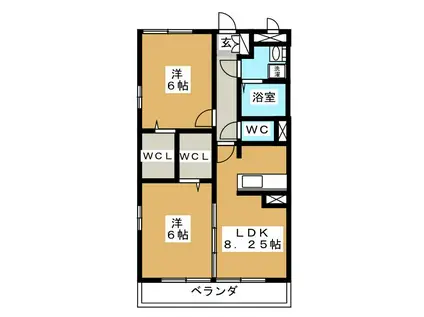 コンフォール瑞江III(2DK/2階)の間取り写真