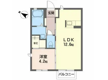 ジャクリンコート(1LDK/2階)の間取り写真