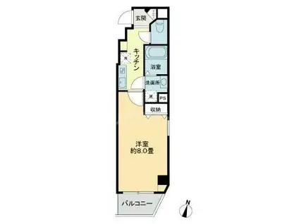 GRANDE菊川(1K/5階)の間取り写真