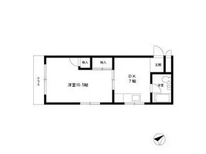 桜ヶ丘ハイム(1DK/1階)の間取り写真