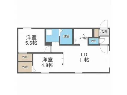 BELLISSIMO HASSAMUベリッシモハッサム(2LDK/4階)の間取り写真