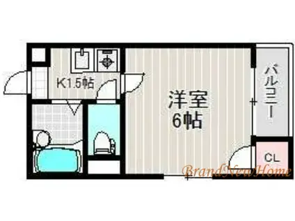 ラピート堺(1K/4階)の間取り写真