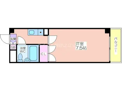 辰巳ハイツ(1K/2階)の間取り写真