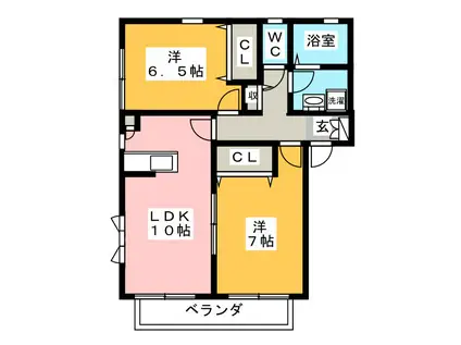 レクエルド壱番館(2LDK/1階)の間取り写真