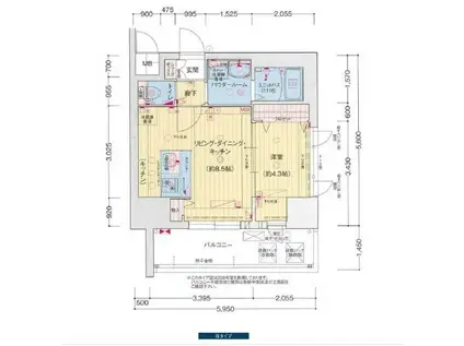 プレサンス名古屋ルーカス(1LDK/2階)の間取り写真
