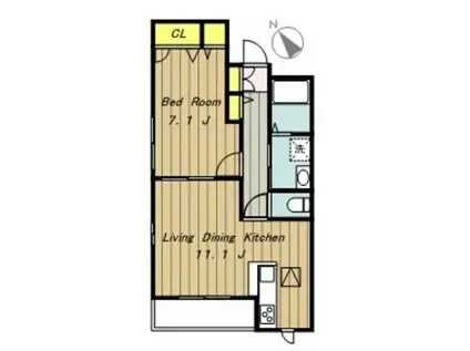 グリーンヒル橋本F(1LDK/2階)の間取り写真