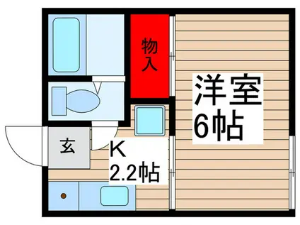 ハイツ井上(1K/2階)の間取り写真