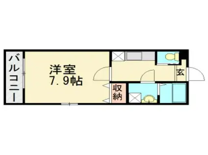 ライラック町田(1K/2階)の間取り写真