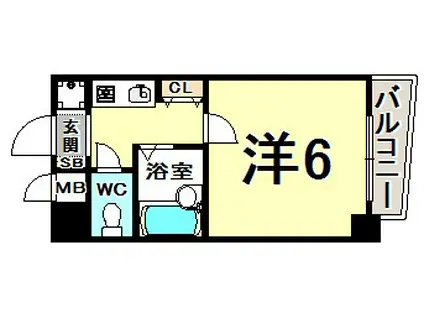 ランドマークシティ神戸西元町(1K/4階)の間取り写真