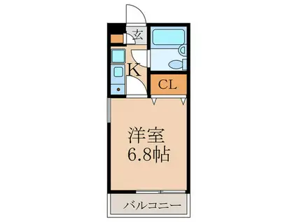 サードスクウェアー(1K/1階)の間取り写真