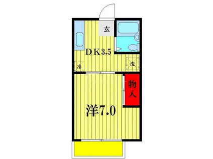 蓮見育英センターF(1K/1階)の間取り写真