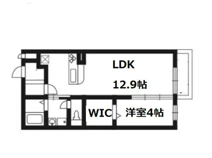 ルーチェ大亀谷(1LDK/2階)の間取り写真