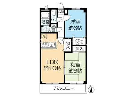 ファミール中野(2LDK/2階)の間取り写真
