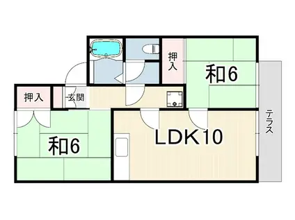 セジュールパーク瑞穂(2LDK/1階)の間取り写真