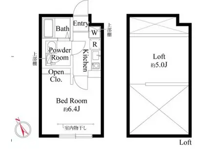 吉祥寺ヴィレッジ(1K/2階)の間取り写真