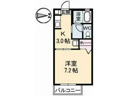 シャーメゾン奥村(1K/1階)の間取り写真