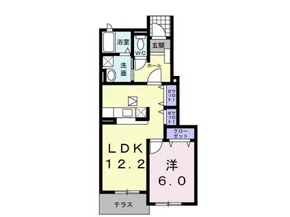 アルブル ヴィラージュIII(1LDK/1階)の間取り写真