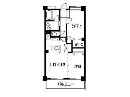 プレシオス藤が丘(2LDK/2階)の間取り写真
