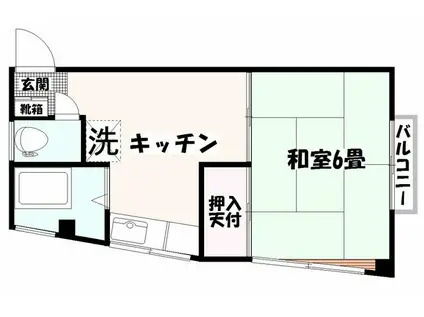 ロイヤルハイツ(1K/1階)の間取り写真