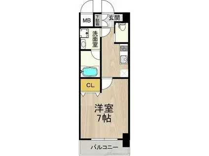 アリビオ江坂垂水町(1K/2階)の間取り写真