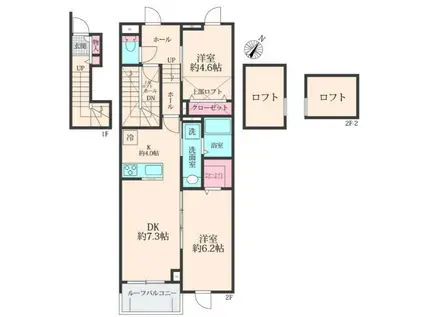 日野市東平山 工事(2LDK/2階)の間取り写真