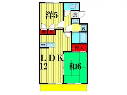 グレース松戸IV(2LDK/2階)の間取り写真