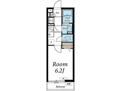 カーサM(1K/3階)の間取り写真