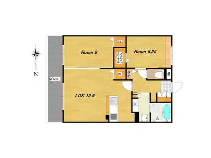 セジュール芹川(2LDK/3階)の間取り写真