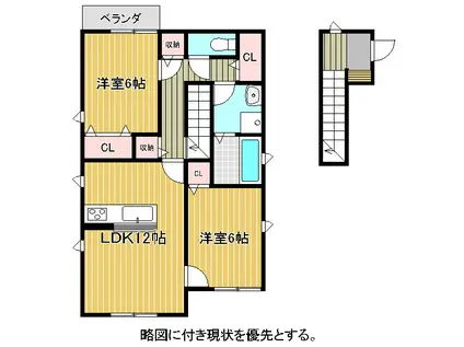 セゾン御器所(2LDK/2階)の間取り写真