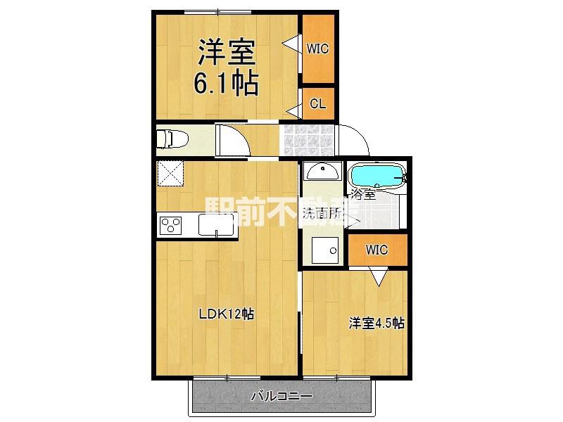 MH津福本町(2LDK/2階)の間取り写真