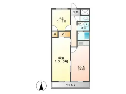 ドエルウィステリア(2LDK/4階)の間取り写真