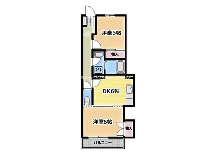 ウーモデュール(2DK/3階)の間取り写真