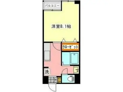 ウィステリア新田町(1K/3階)の間取り写真