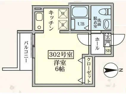 グランツ菊名(1K/3階)の間取り写真